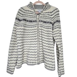 Covington Fair Isle Nordic zip-up sweater jacket